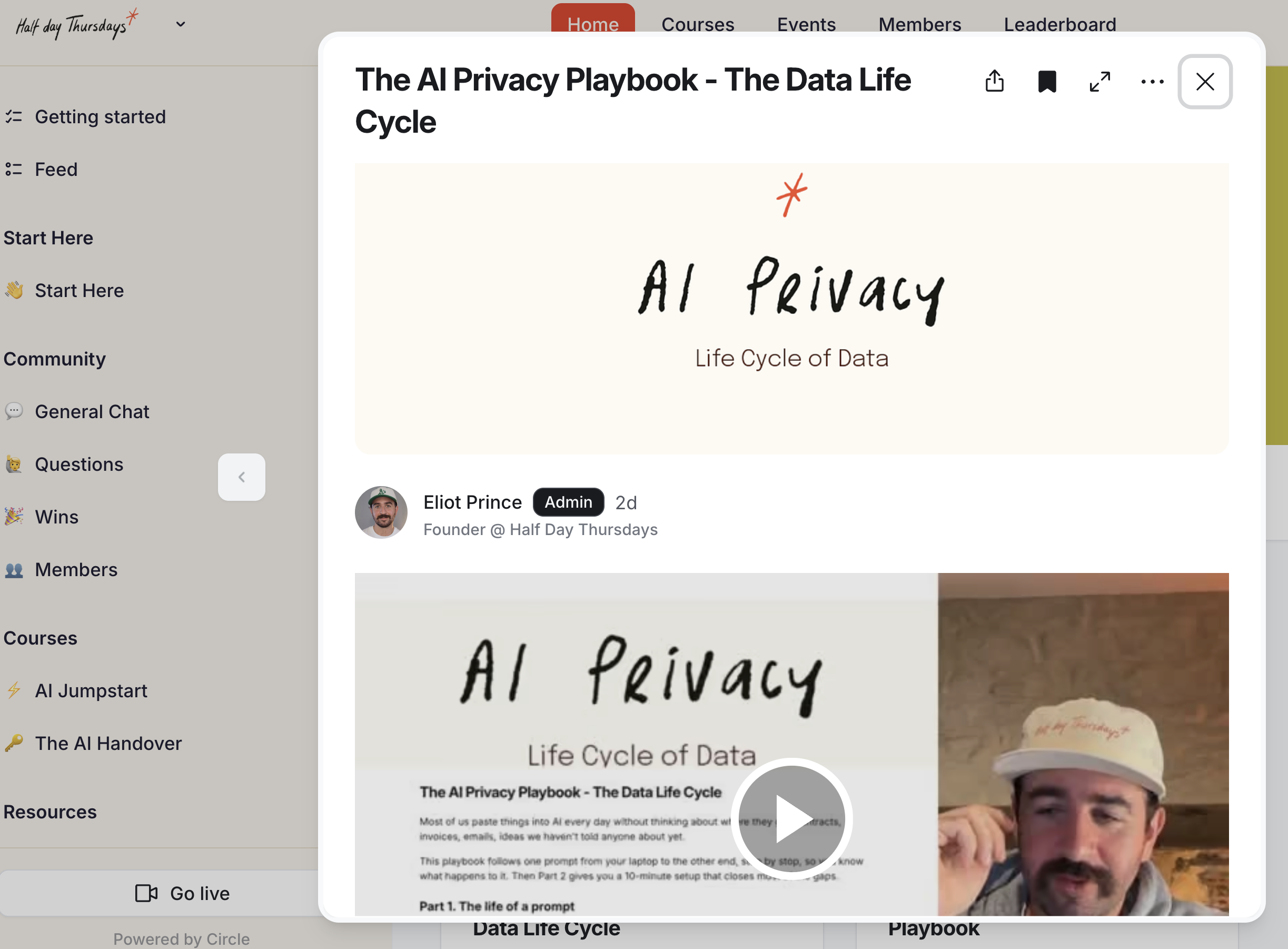 AI Privacy Playbook in the Half Day Thursdays community